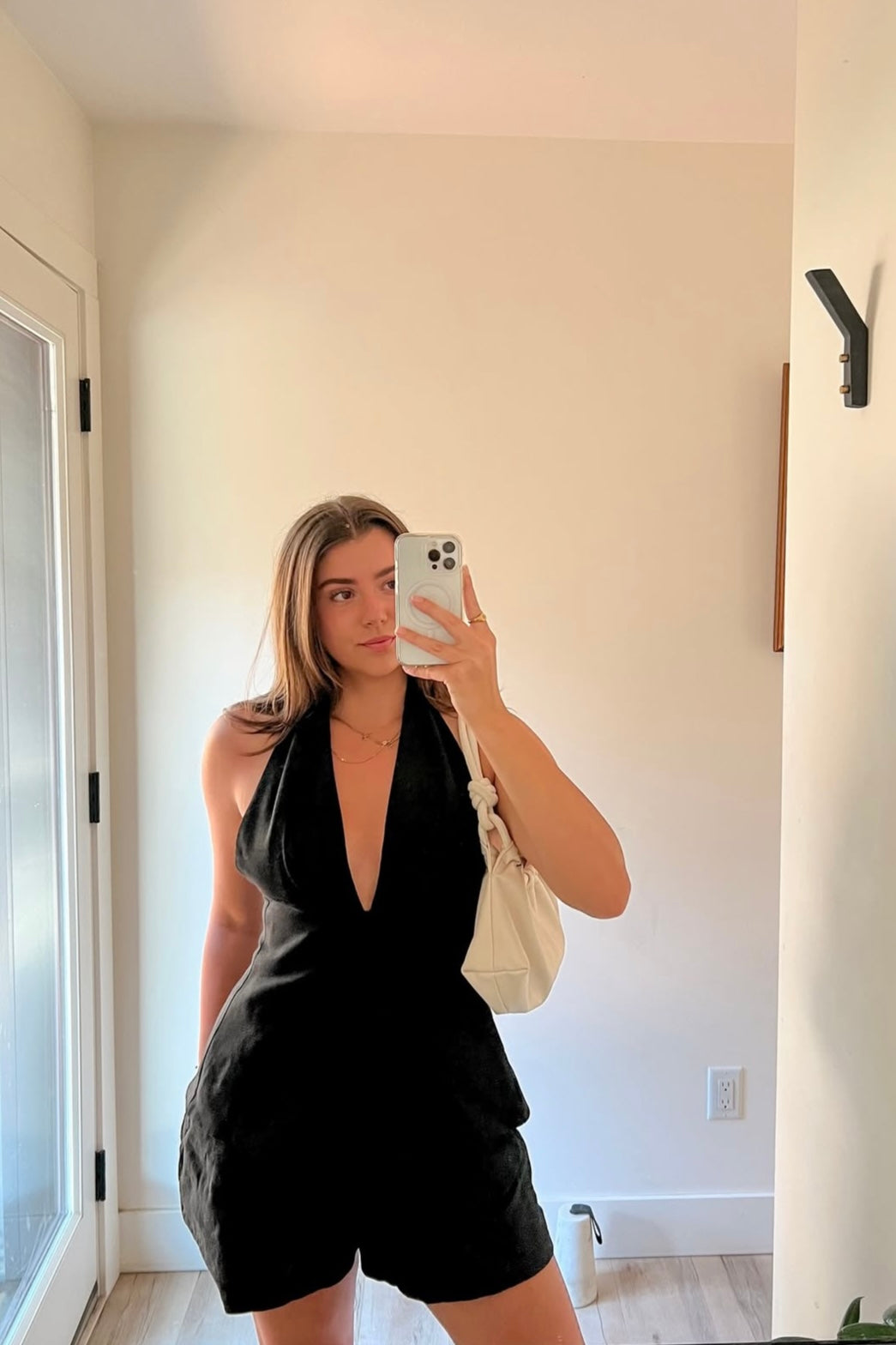 Linen Peplum Halter Top