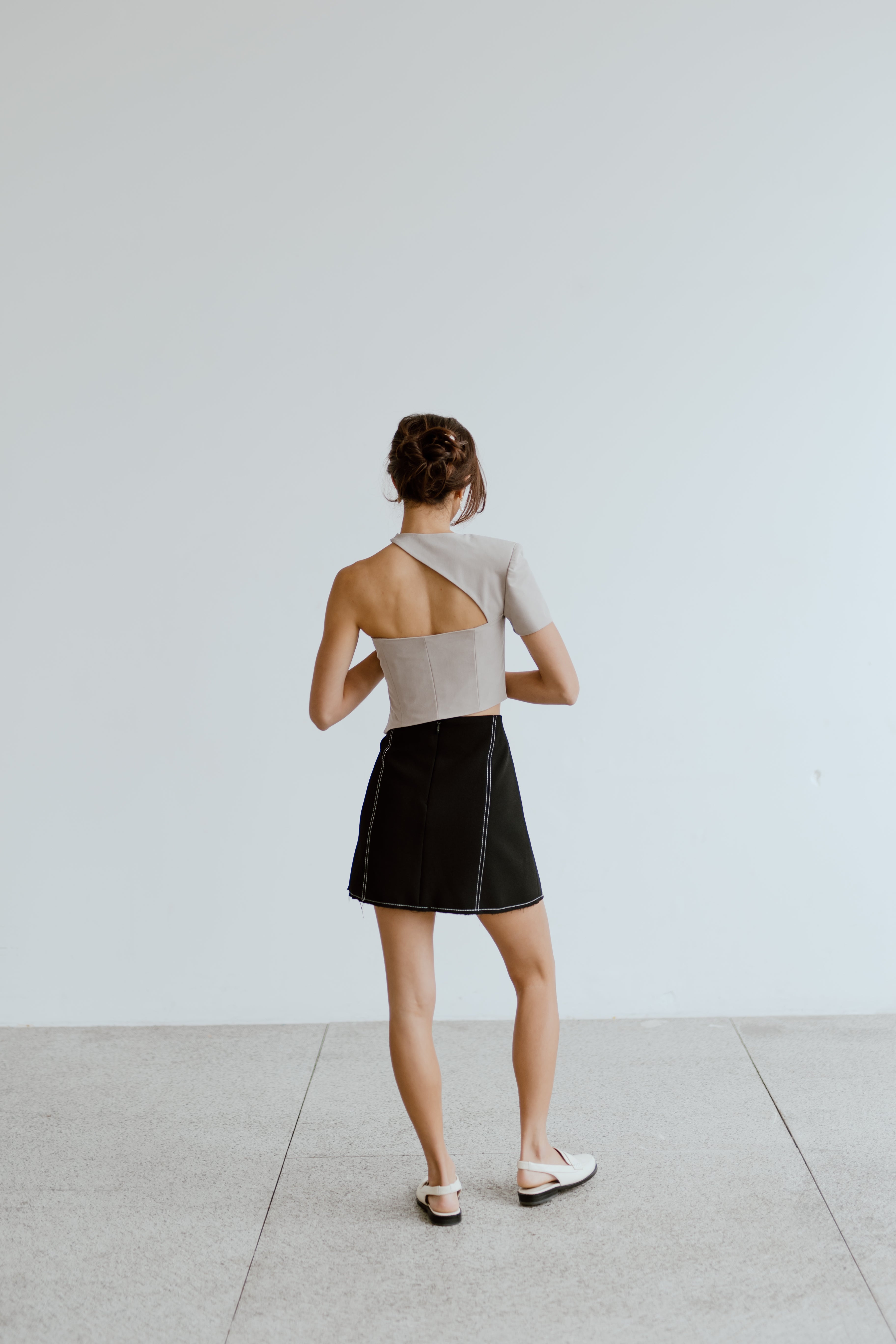 Raw Edge Mini Skirt