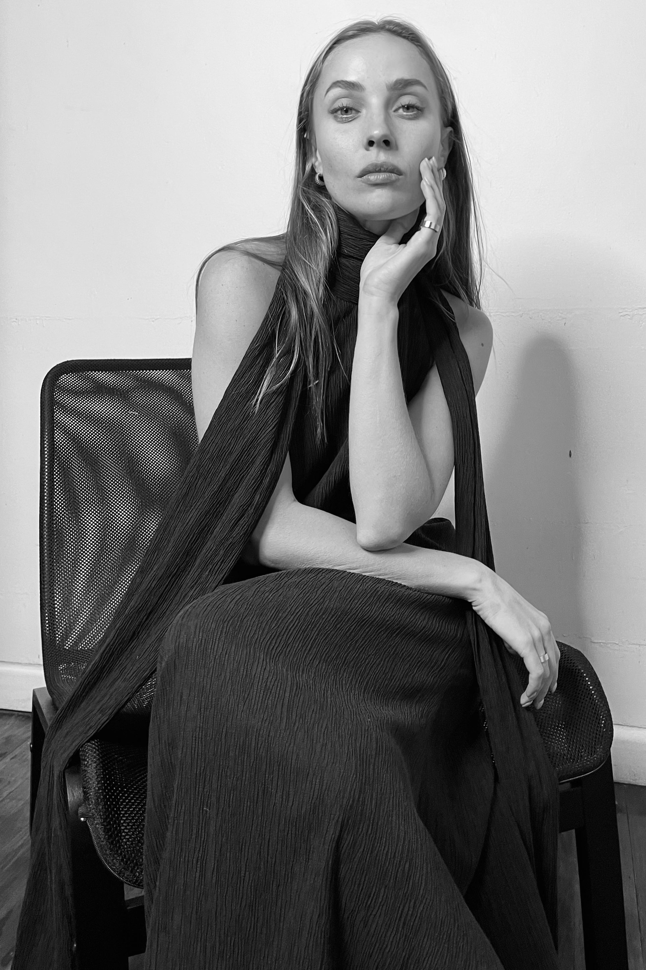 Open-back Textured Gown