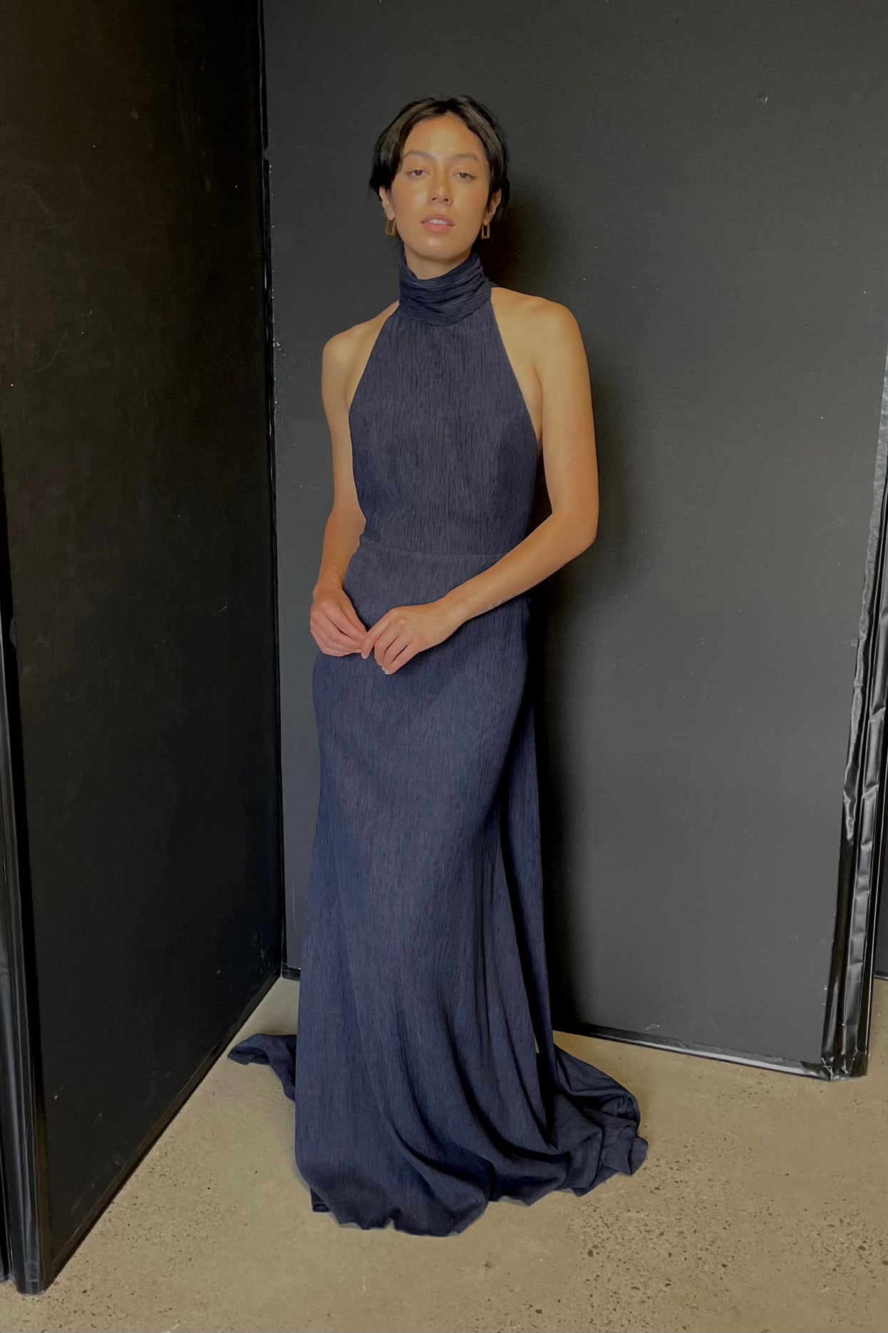 Open-back Textured Gown