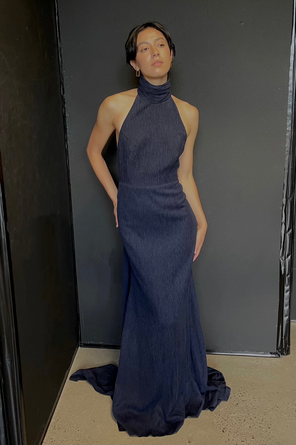 Open-back Textured Gown
