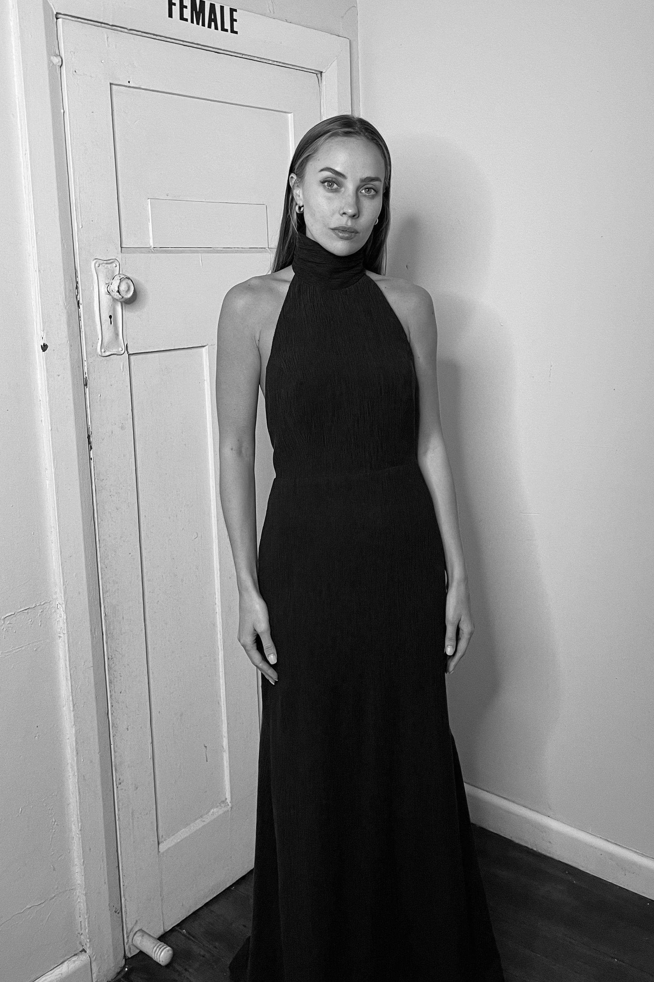 Open-back Textured Gown