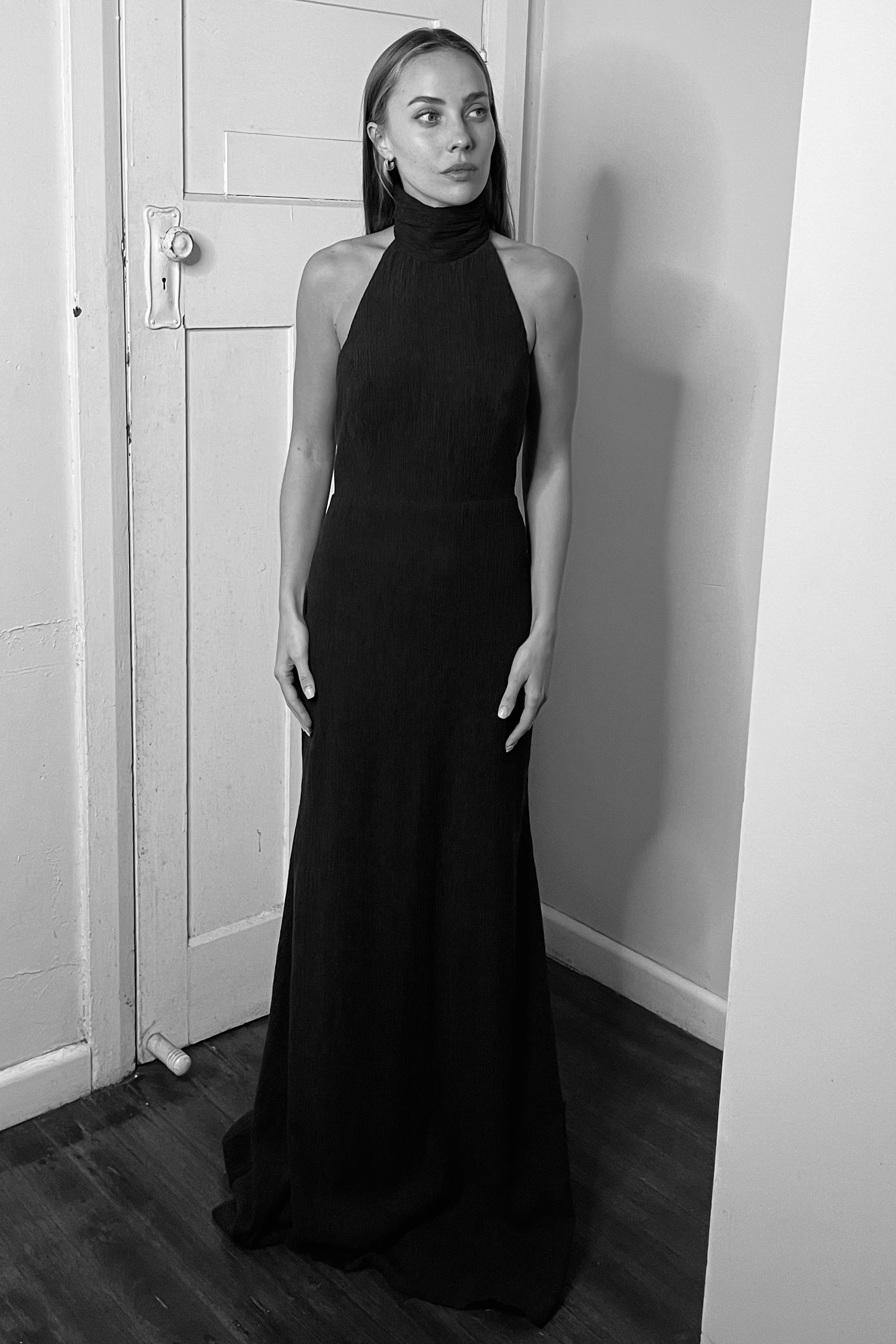 Open-back Textured Gown
