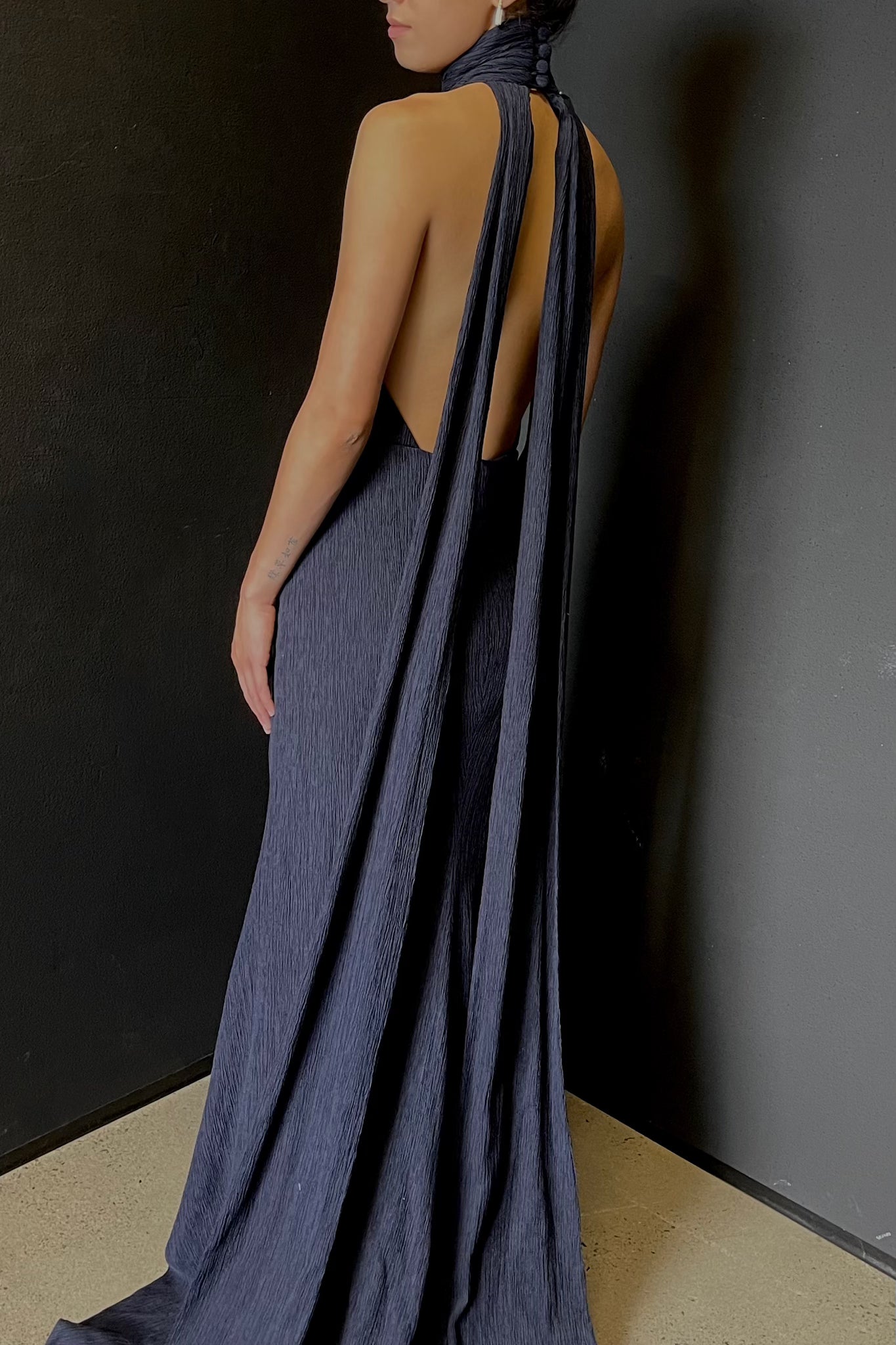 Open-back Textured Gown